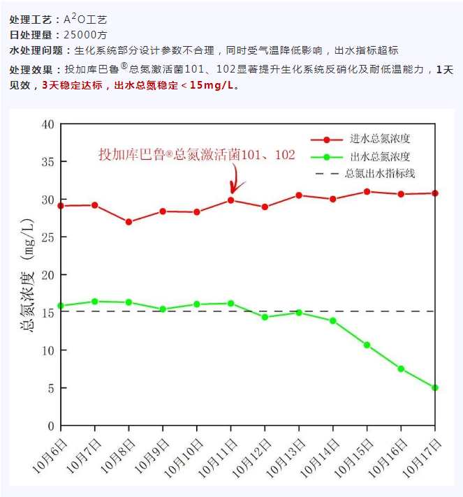 低温菌应用案例-吉安市某生活污水厂废水总氮项目